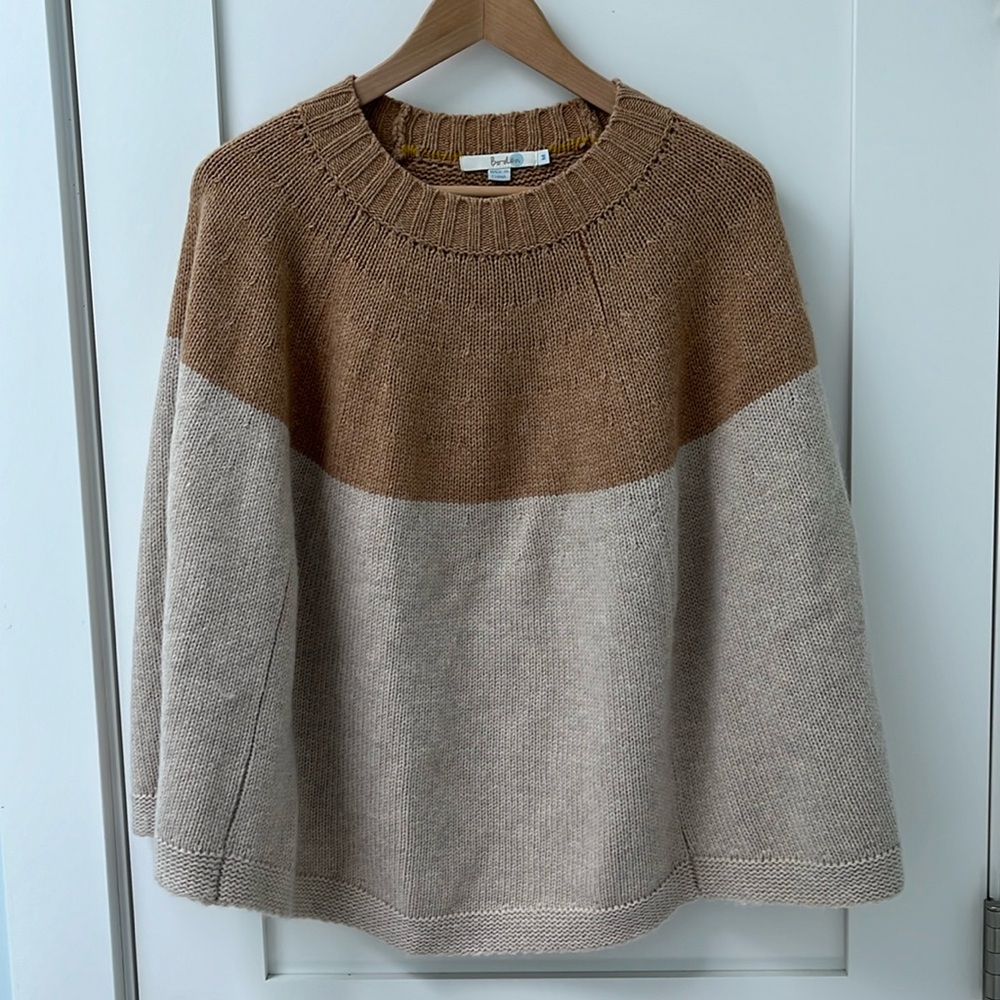 Boden color block Alpaca wool blend sweater cape